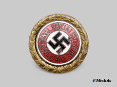 Germany, NSDAP. A Golden Party Badge, Small Version, to SS-Hauptsturmführer Paul Schmitz