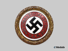 Germany, NSDAP. A Golden Party Badge to SS Member Fritz Bleicher, by Deschler & Sohn