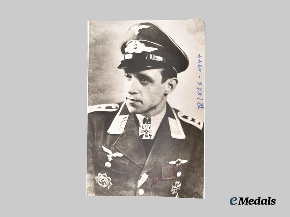 germany,_luftwaffe._a_postwar_signed_photo_of_oberfeldwebel_hans_kirn,_knight’s_cross_recipient___m_n_c2776