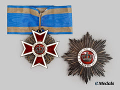 Romania, Kingdom. Order of the Crown of Romania, II Class Grand Officer, Civil Division, Type II (1881-1941), c. 1915