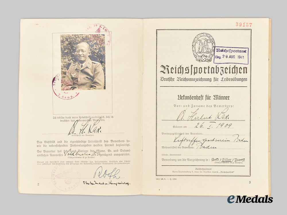 germany,_luftwaffe._a_lot_of_award_documents_to_herbert_lax,_flak_regiment_physician___m_n_c2834