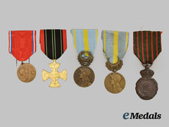 France, II Empire, III and IV Republics. Five Campaign and Service Awards