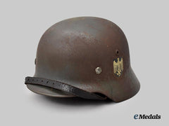 Germany, Heer. An M35 Stahlhelm, Double Decal Version, by Sächsische Emailler-und Stanzewerke