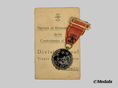 Spain, Civil War. An Old Guard Medal For Falange Members.