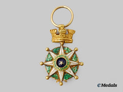 Nicaragua, Republic. A Miniature of the Order of Saint John of Greytown, in 18kt Gold, c. 1860