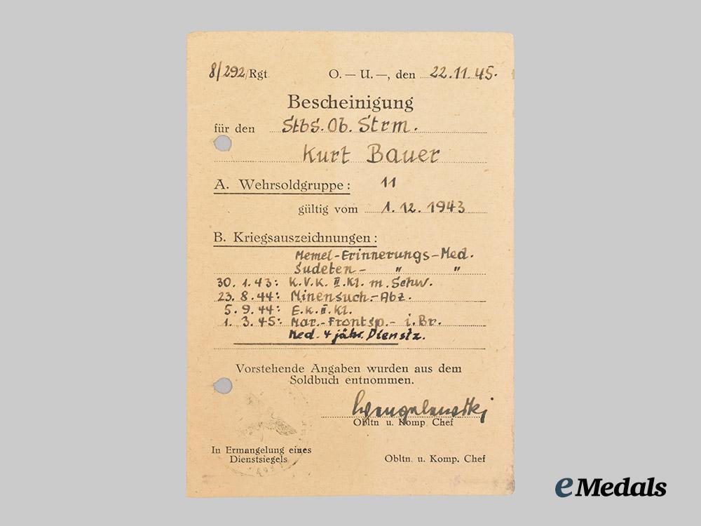 germany,_kriegsmarine._an_early_postwar_service_pass_to_stabsobersteuermann_kurt_bauer,_decorated_kriegsmarine_veteran___m_n_c2948