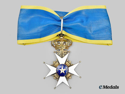 sweden,_kingdom._a_cased_royal_order_of_the_polar_star_to_dottore_p._meschini,_i_i._class_commander,_type_i_i,_by_c._f._carlman,_c.1930___m_n_c3017