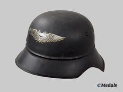 Germany, Third Reich. A Luftschutz Gladiator Helmet, Three-Piece Version, by Paul Diener