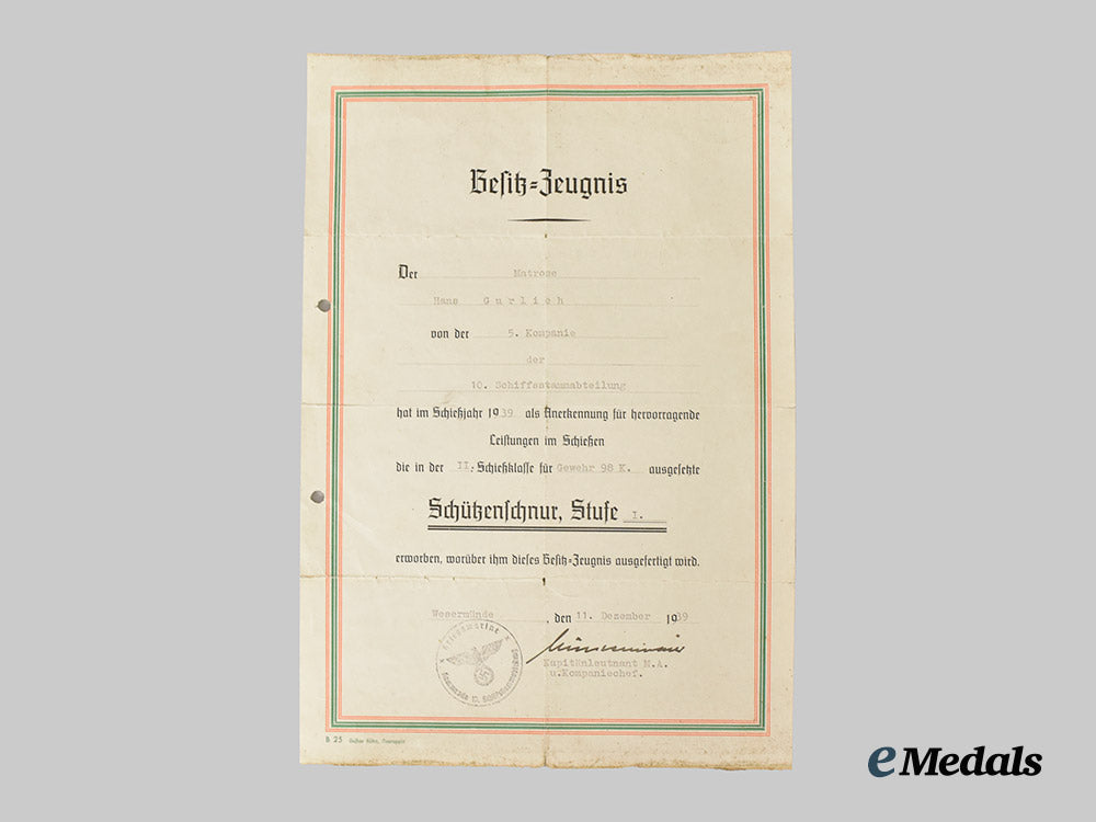 germany,_kriegsmarine._a_marksmanship_lanyard,_grade1_with_award_document,_to_matrose_hans_gurlich___m_n_c3117