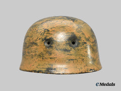 Germany, Luftwaffe. A Fallschirmjäger M38 Steel Helmet Shell, with Tropical Camouflage