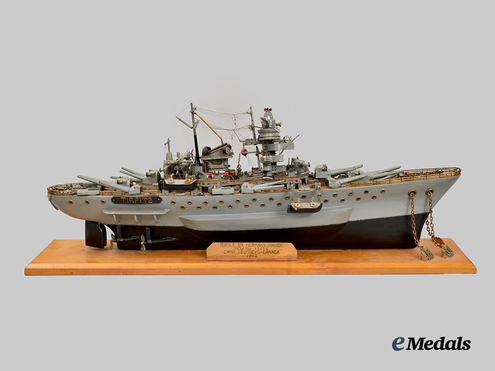 germany,_kriegsmarine._a_superb_battleship_tirpitz_model,_p_o_w_maker-_attributed,_from_canadian_camp100___m_n_c3200