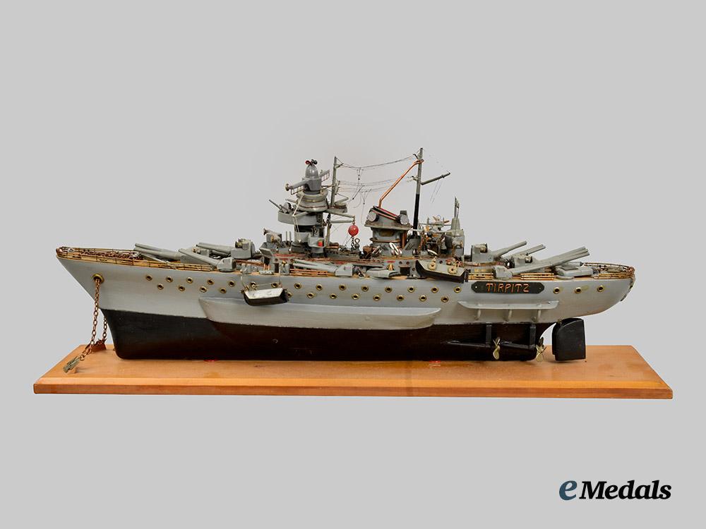 germany,_kriegsmarine._a_superb_battleship_tirpitz_model,_p_o_w_maker-_attributed,_from_canadian_camp100___m_n_c3201