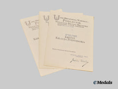 Croatia, Independent State of Croatia (NDH). A Set of Three Award Documents