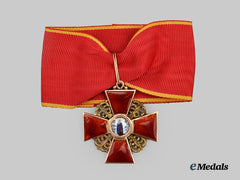 Russia, Kingdom. An Imperial Order of Saint Anne in Gold, II Class Badge, by Eduard, c. 1910