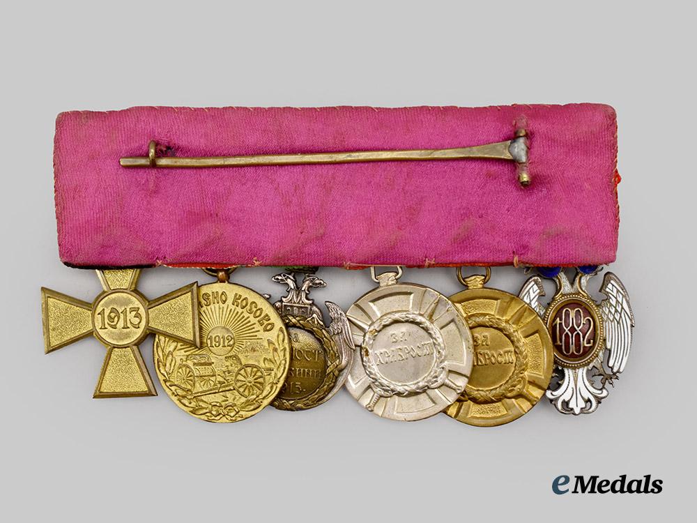 serbia,_kingdom._an_order_of_the_white_eagle,_v_class,_civil_division_five-_piece_medal_bar___m_n_c3320