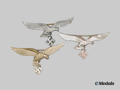 Germany, Luftwaffe. A Mixed Lot of Officer Ranks Summer Uniform Breast Eagles