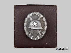 Germany, Wehrmacht. A Silver Grade Wound Badge, with Case, L22 Marked