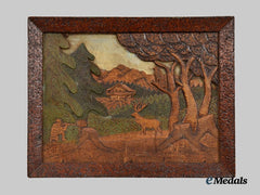 Germany, Third Reich. A POW Camp Art Relief by a Captive Mariner Employed with the Erie Peat Company