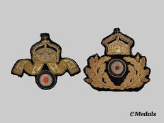 Germany, Imperial. A Pair of Navy Officer Visor Cap Insignia