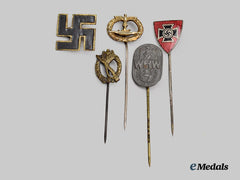 Germany, Third Reich. A Mixed Lot of Stick Pin Awards and Badges