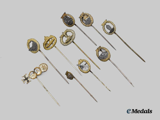 germany,_kriegsmarine._a_mixed_lot_of_stick_pin_miniature_badges___m_n_c3555