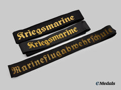 Germany, Kriegsmarine. A Lot of Cap Tally Ribbons