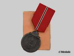 Germany, Wehrmacht. An Eastern Front Medal, with Period Case by Friedrich Linden