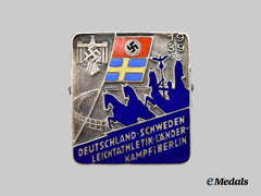 Germany, Third Reich. A 1939 Berlin German-Swedish Light Athletics Competition Commemorative Badge