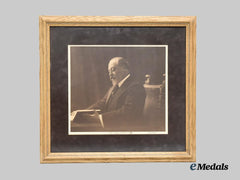 United Kingdom. A Signed Photograph of King Edward VII Reading in his Study, c. 1903