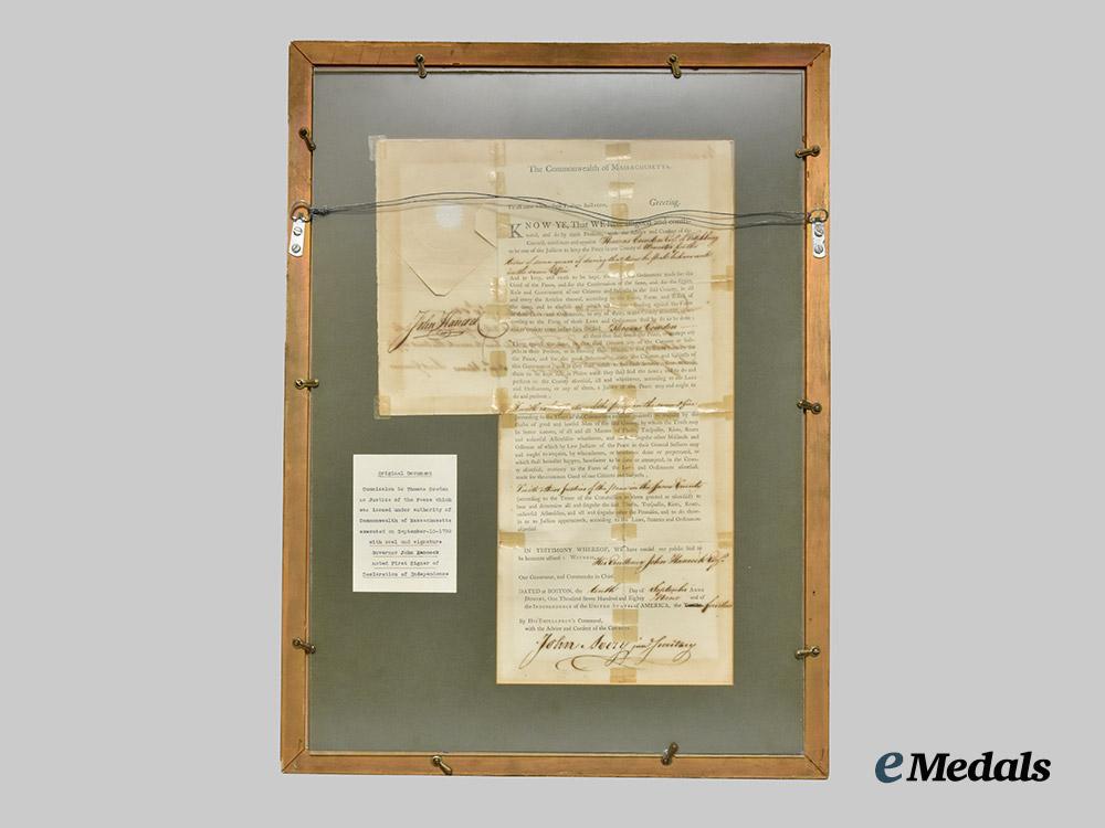 united_states._a_commission_document_signed_john_hancock&_samuel_adams___m_n_c3825