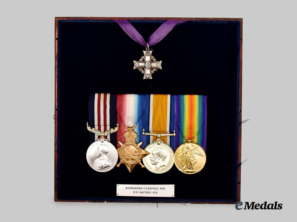 canada,_commonwealth._a_first_war_military_medal_group_to_bombardier_f._e._defriez,9th_battery,_c_f_a___m_n_c3827