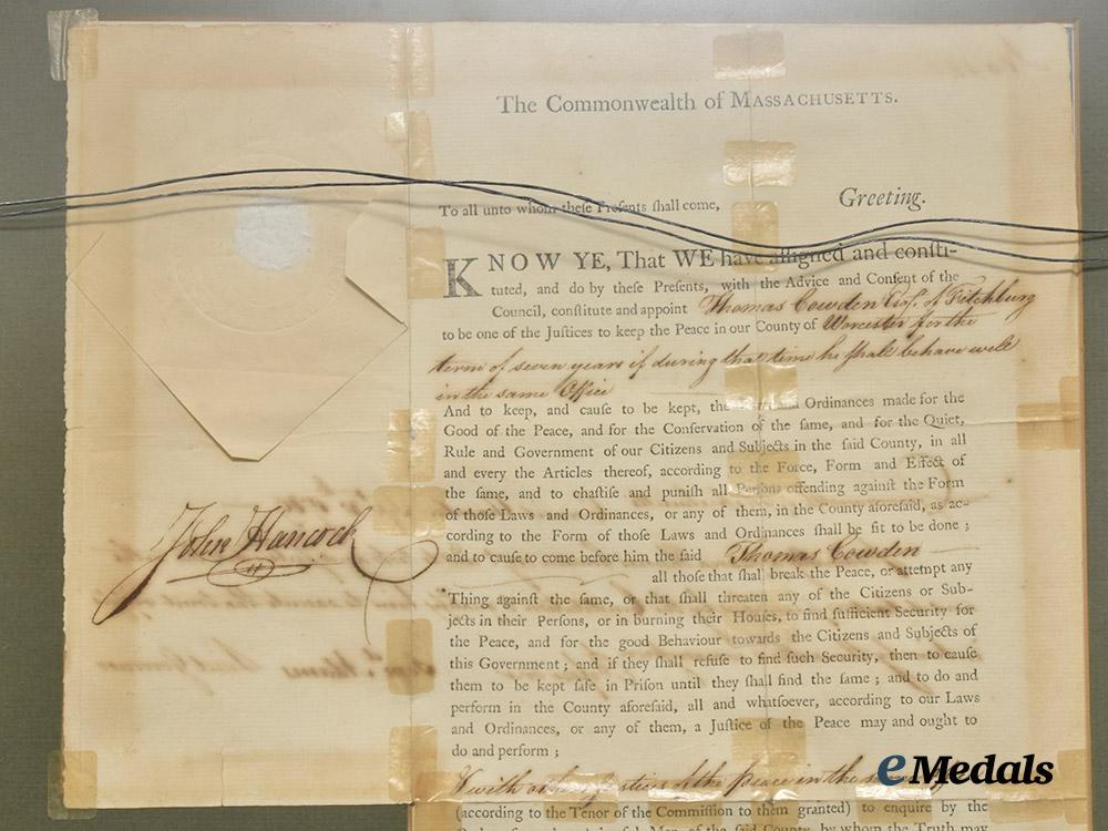 united_states._a_commission_document_signed_john_hancock&_samuel_adams___m_n_c3828