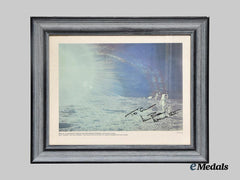 United States. A Framed Print of an Apollo 12 Astronaut on the Moon Signed by Lunar Module Pilot Alan Bean