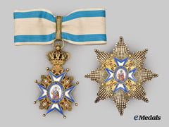 Serbia, Kingdom of. An Order of St. Sava II Class Set, French Made, c.1918