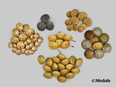 Canada, United Kingdom, United States.A  Lot of Sixty-Nine Assorted Army, Navy and Air Force Uniform Buttons