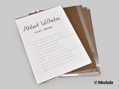 Germany, Luftwaffe. The Fine Award Documents to Major Wilhelm Ahlert, Battle of Britain