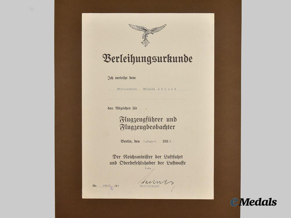 germany,_luftwaffe._the_fine_award_documents_to_major_wilhelm_ahlert,_battle_of_britain___m_n_c3911