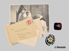 Germany, Heer. A Gebirgsjäger Commemorative Service Ring, with Letters and Insignia, to Oberleutnant Otto Hierholzer
