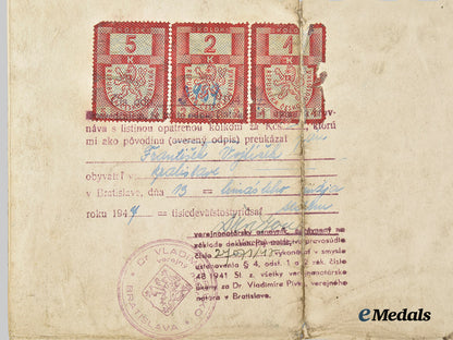 czechoslovakia,_republic._an_affidavit_testifying_to_the_actions_of_frantisek_vojtisek_during_w_w2.___m_n_c3957
