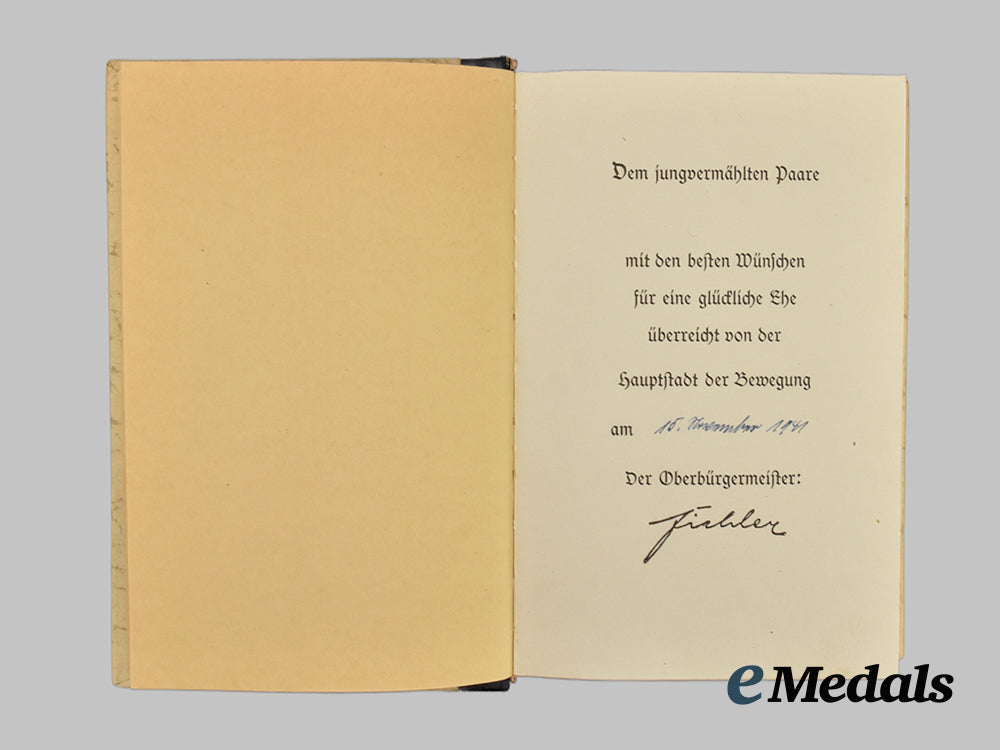 Germany, NSDAP. A 1941 Edition of Mein Kampf, Wedding Issue