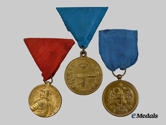 serbia,_kingdom._a_lot_of_three_military_medals.___m_n_c4069
