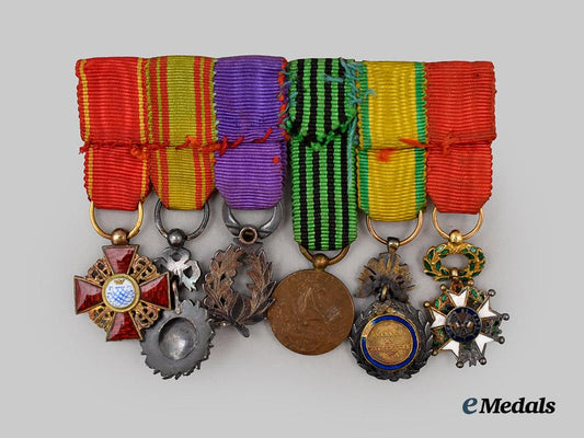france,_third_republic._a_miniature_medal_bar_of_six_decorations___m_n_c4218