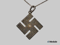 Germany, Third Reich. A Germanic Folk Art Swastika Pendant in Silver, by Theodor Fahrner