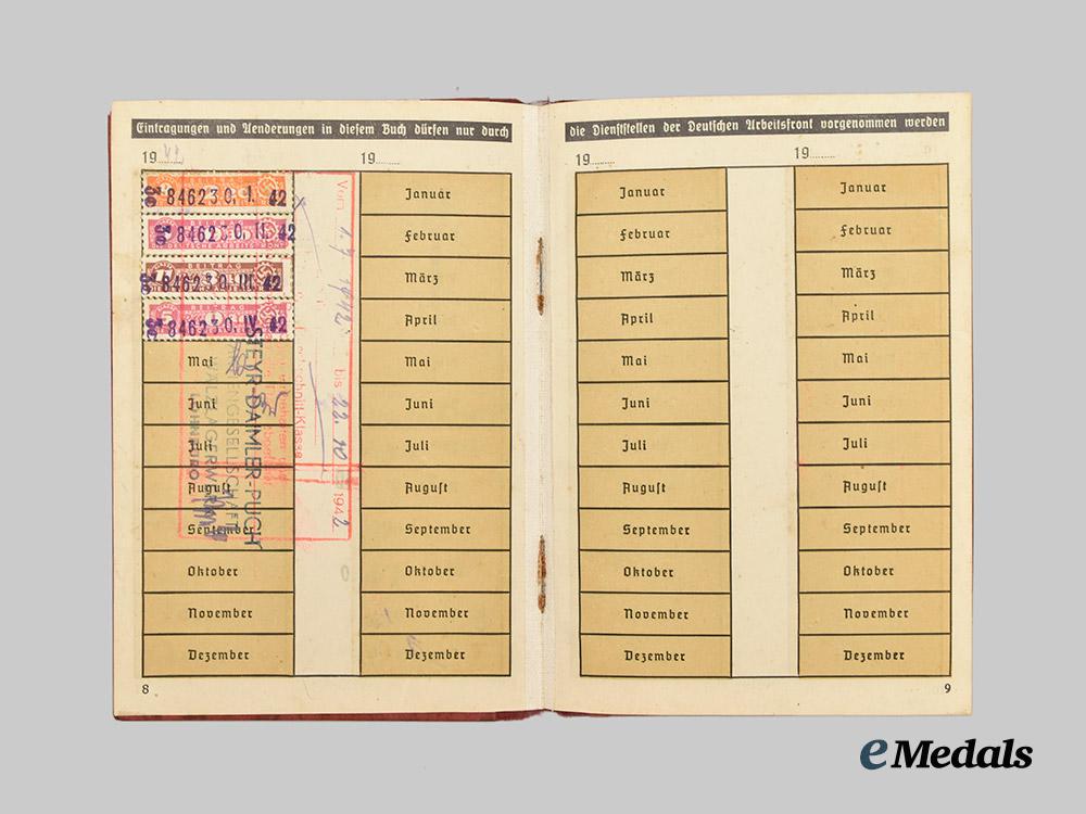 germany,_third_reich._a_mixed_lot_of_labour_organization_membership_booklets_for_german_and_foreign_labourers___m_n_c4462