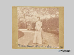 Serbia, Kingdom. A Photograph of Natalie of Serbia in Exile in Biarritz