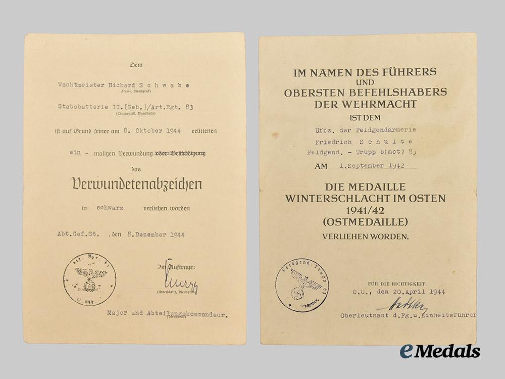 germany,_heer._a_mixed_lot_of_award_documents_for_eastern_front_artillery_and_feldgendarmerie_service___m_n_c4560