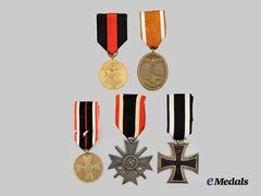 Germany, Third Reich. A Lot of Five First and Second War Medals, Awards, and Decorations