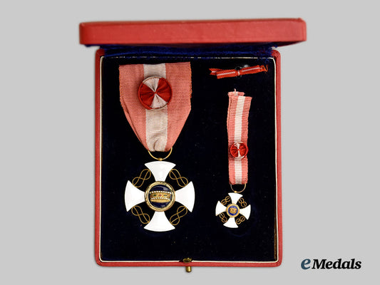italy,_kingdom._an_order_of_the_crown_of_italy,_officer’s_cross_with_miniature___m_n_c4706