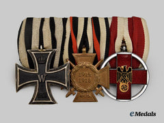 Germany, Third Reich. A Red Cross Medal Bar with Three Awards
