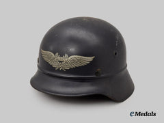 Germany, Third Reich. A Luftschutz M35 Beaded Stahlhelm, by F.W. Quist